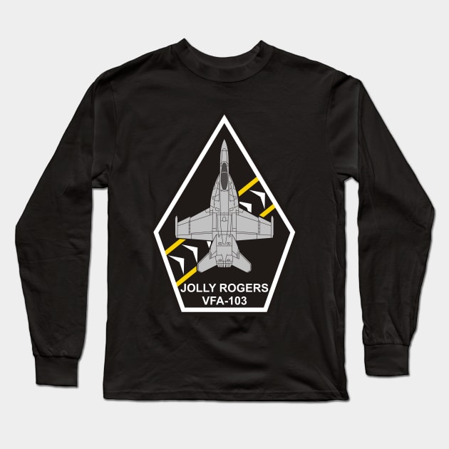 VFA-103 Jolly Rogers - F/A-18 Long Sleeve T-Shirt by MBK